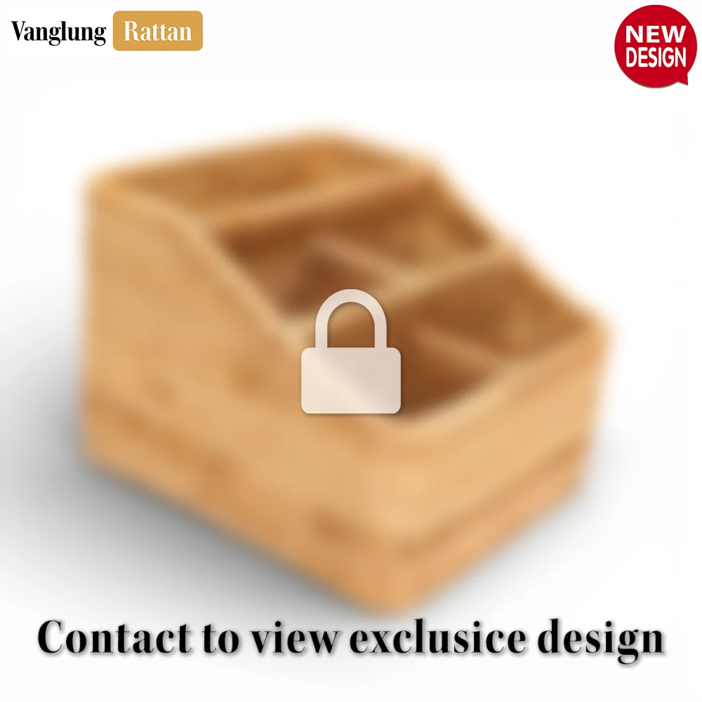Rattan Export Woven Rattan Pen Holder for Office Desk - Multi-Use Pen, Pencil, and Remote Storage - REX-ST23007