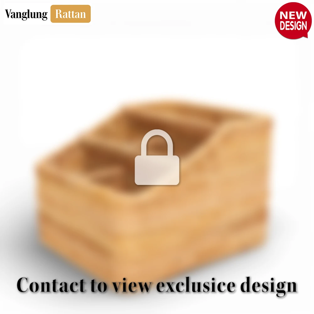Rattan Export Woven Rattan Pen Holder for Office Desk - Multi-Use Pen, Pencil, and Remote Storage - REX-ST23007