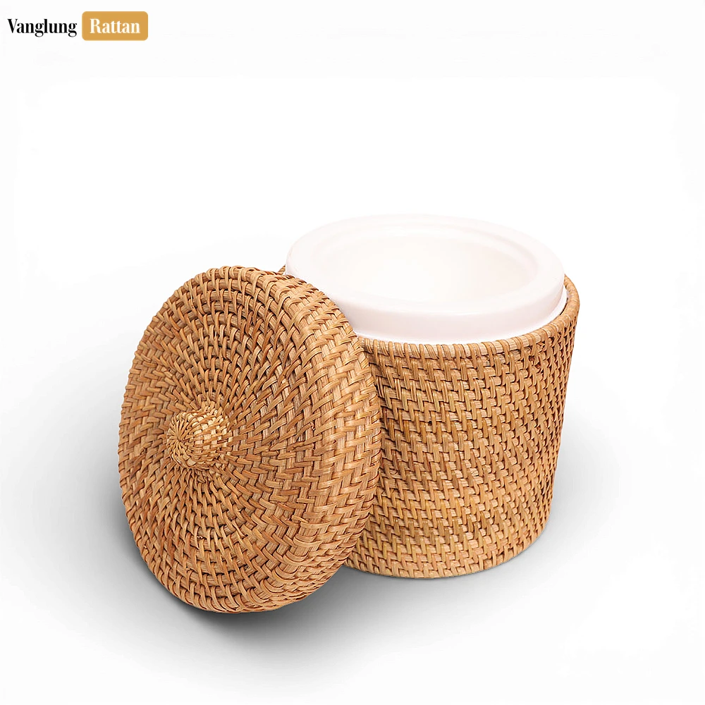 Rattan Export Handcrafted Woven Rattan Ice Pail - Sustainable Drink Service and Party Use Accessory - REX-ICB022005