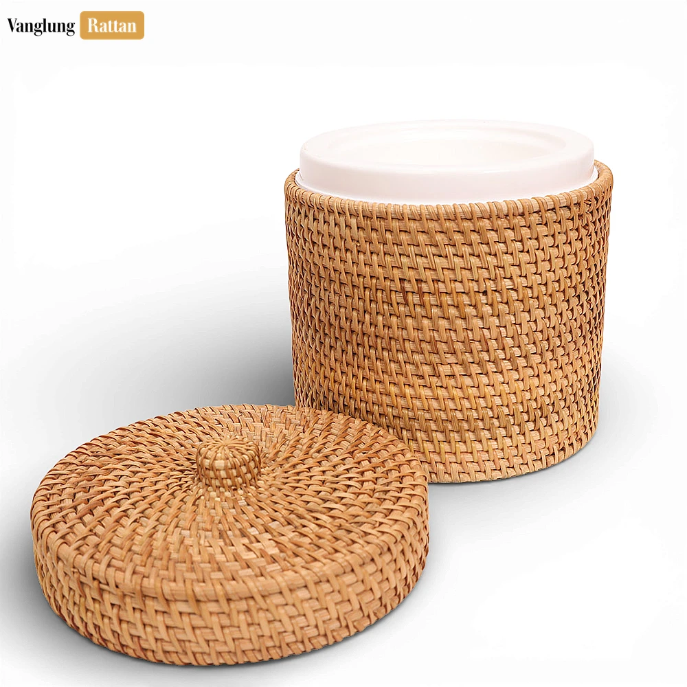 Rattan Export Handcrafted Woven Rattan Ice Pail - Sustainable Drink Service and Party Use Accessory - REX-ICB022005