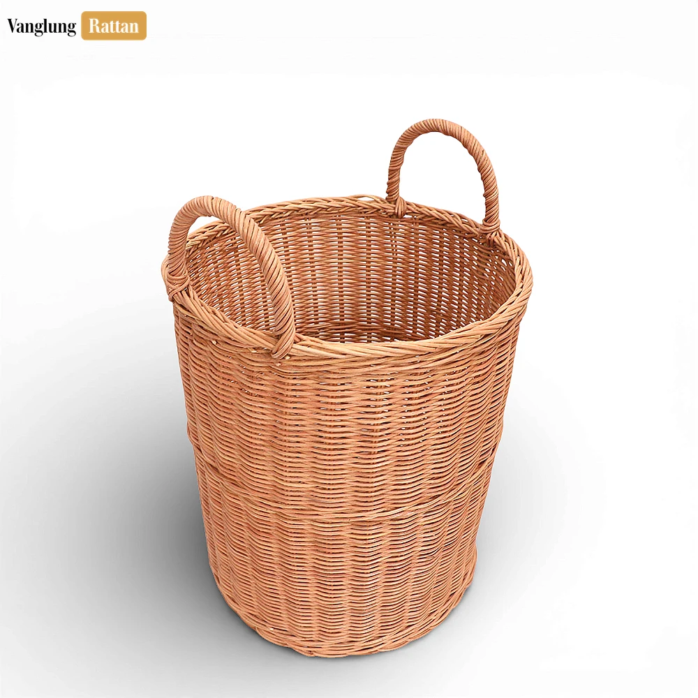 Rattan Export Natural Core Rattan Bathroom Basket with Handles - Woven Laundry and Towel Storage - REX-BB031008