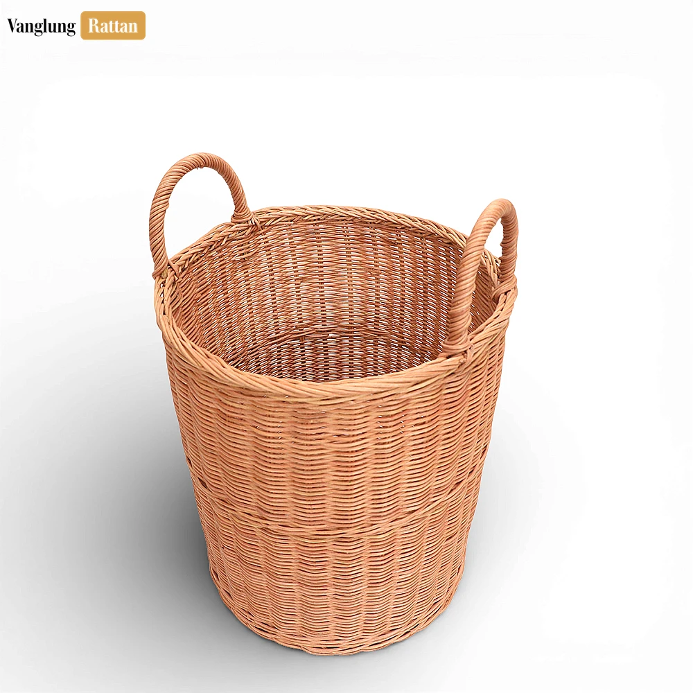 Rattan Export Natural Core Rattan Bathroom Basket with Handles - Woven Laundry and Towel Storage - REX-BB031008