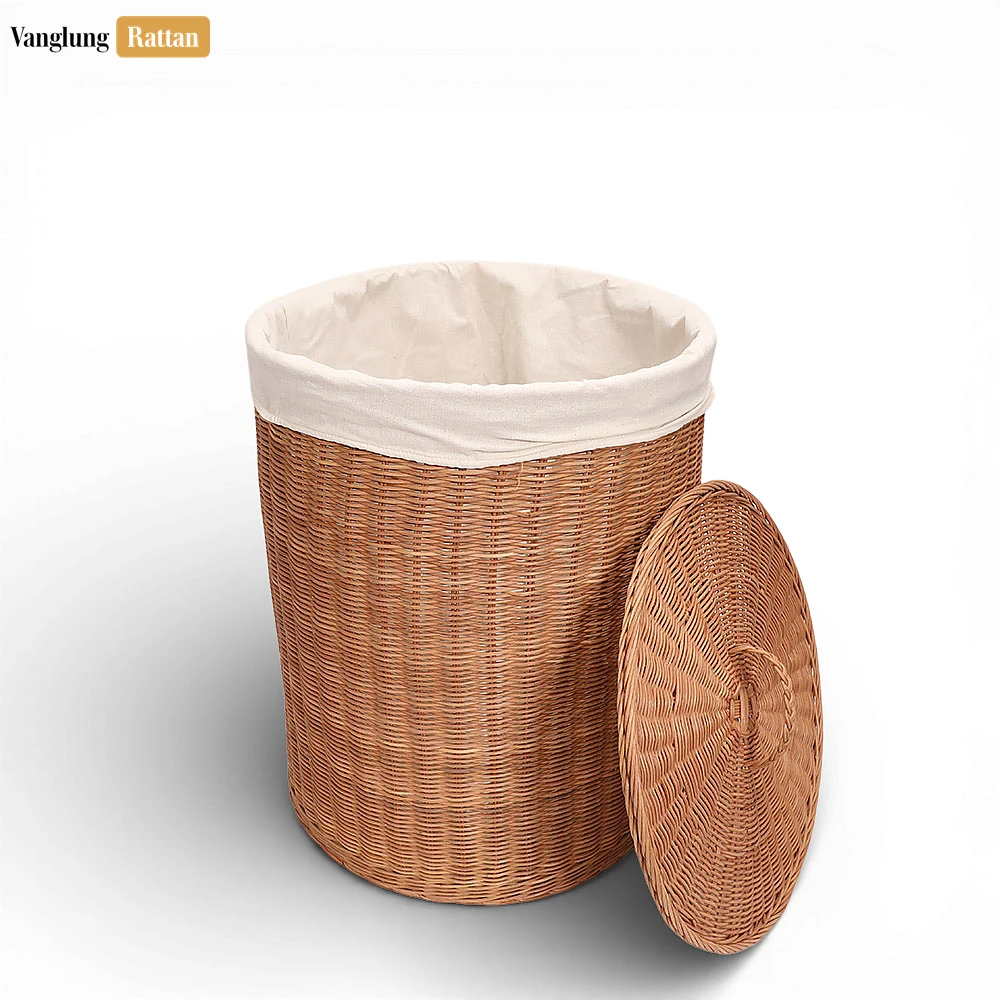 Rattan Export Natural Core Rattan Bathroom Basket - Woven Laundry and Towel Storage - REX-BB031003