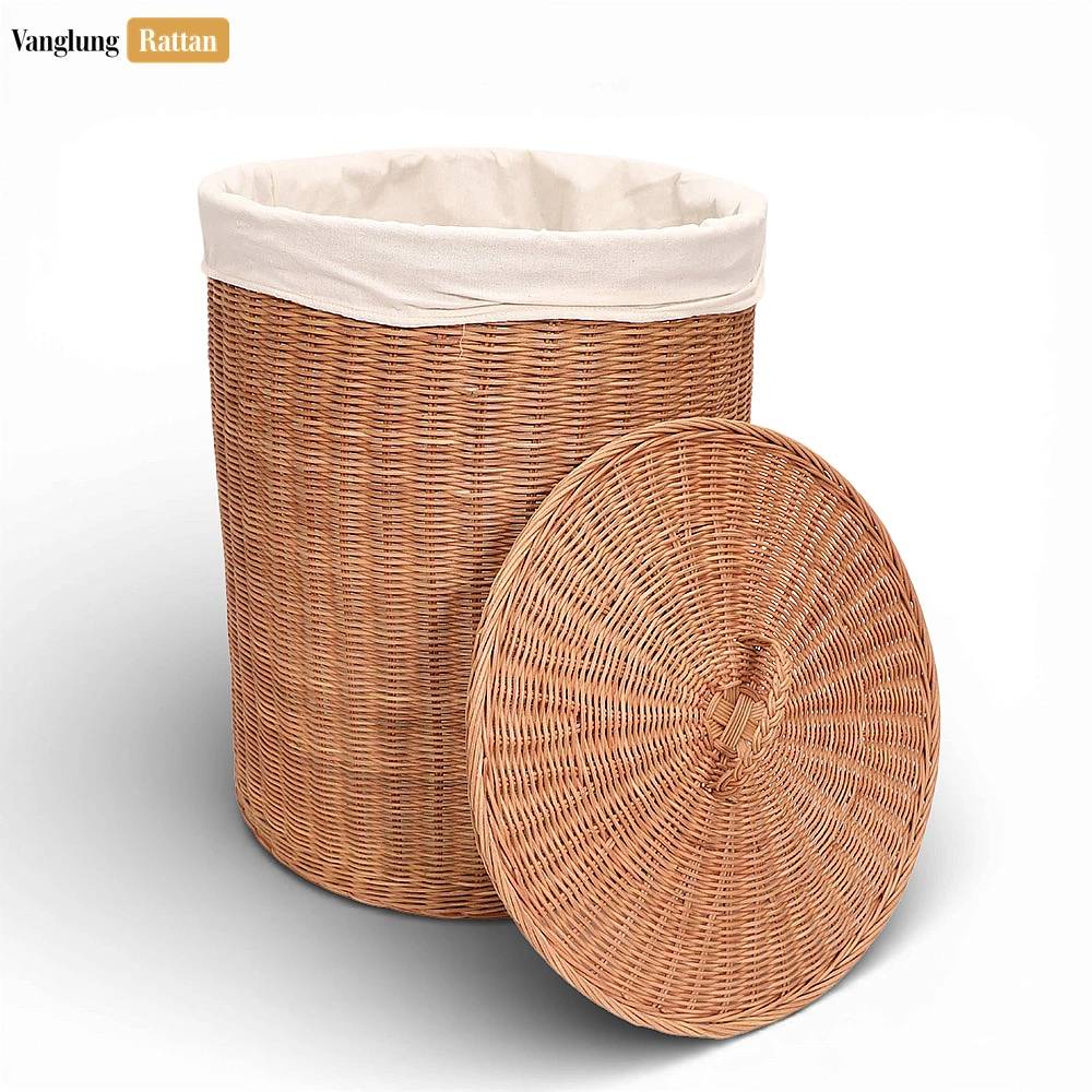 Rattan Export Tự nhiên lõi mây phòng tắm giỏ - đan Laundry và khăn lưu trữ - REX-BB031003