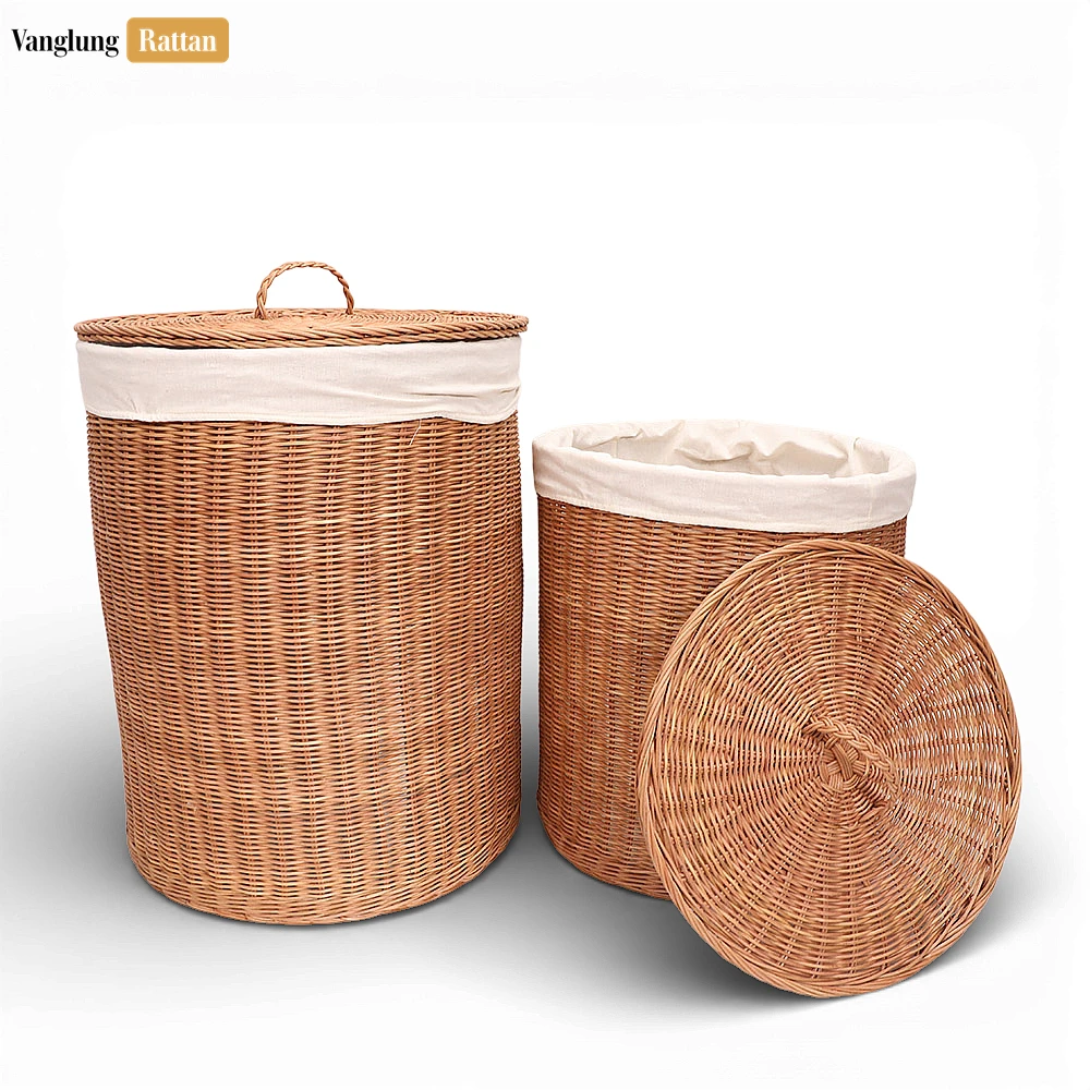Rattan Export Tự nhiên lõi mây phòng tắm giỏ - đan Laundry và khăn lưu trữ - REX-BB031003