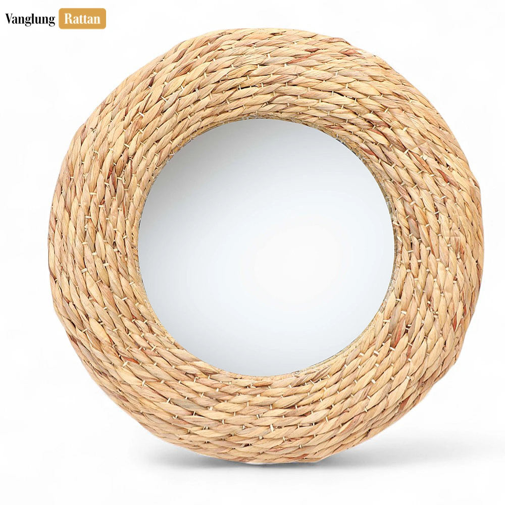 Rattan Export Handcrafted Chunky Braided Mirror - Natural Braided Fiber Home Decor Accent - REX-DC0825014