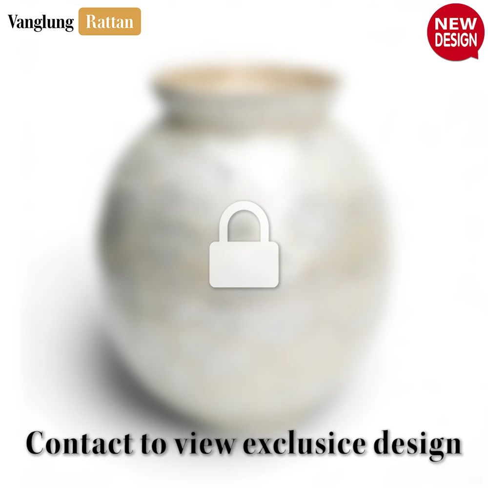 Rattan Export Luminous Pearl Oval Vase - Luxury New Year’s Statement Décor - REX-DCVA25013