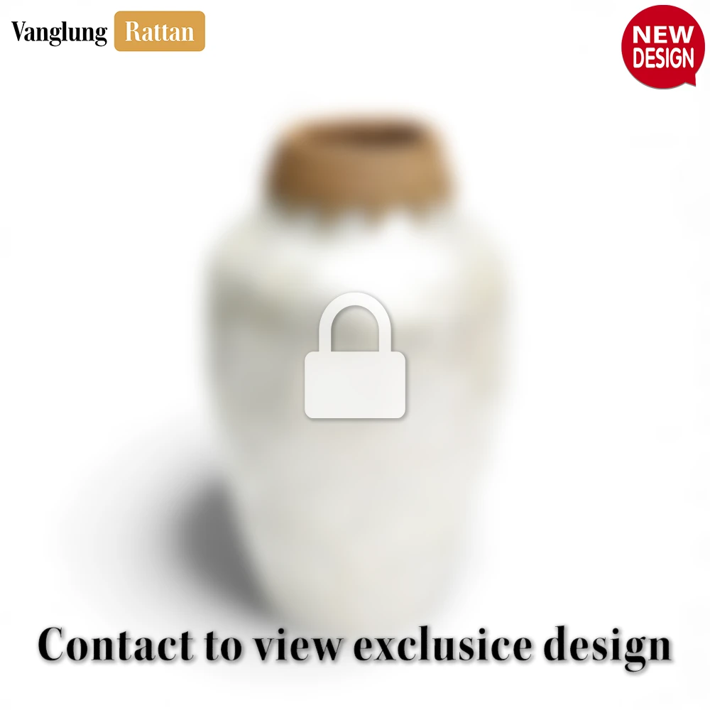 Rattan Export Alto intrecciato bambù Bottle vaso - naturale fibra Natale decorazione accento - REX-DCVA25010