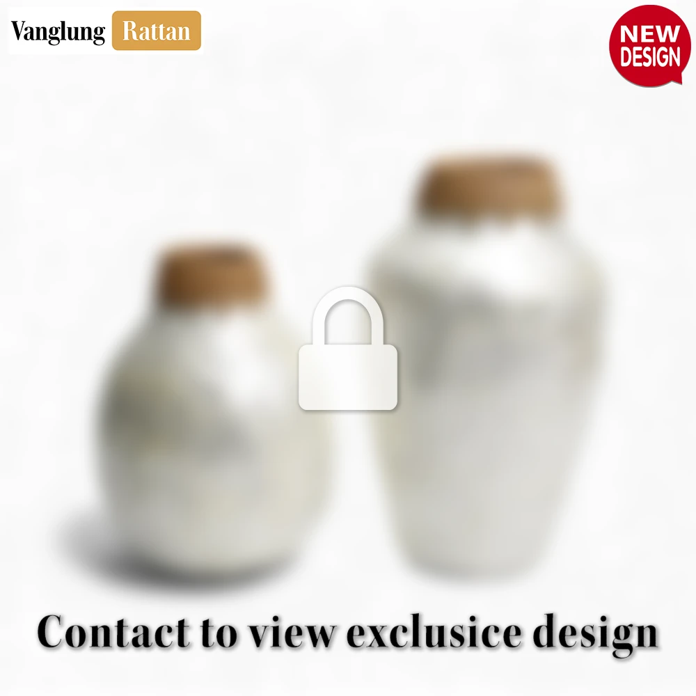 Rattan Export Alto intrecciato bambù Bottle vaso - naturale fibra Natale decorazione accento - REX-DCVA25010