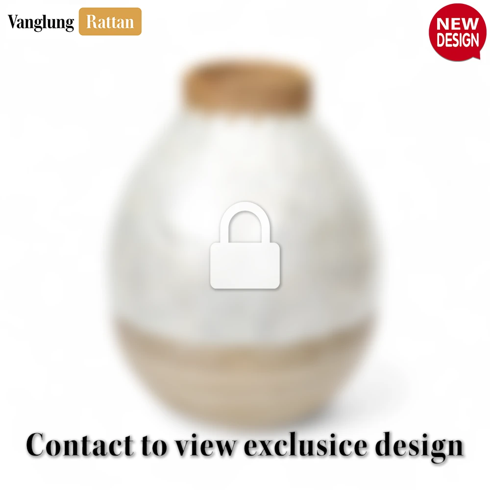 Rattan Export Cao xà cừ thuôn bình với mây cổ viền - mộc mạc sang trọng Giáng Sinh trang trí - REX-DCVA25009B