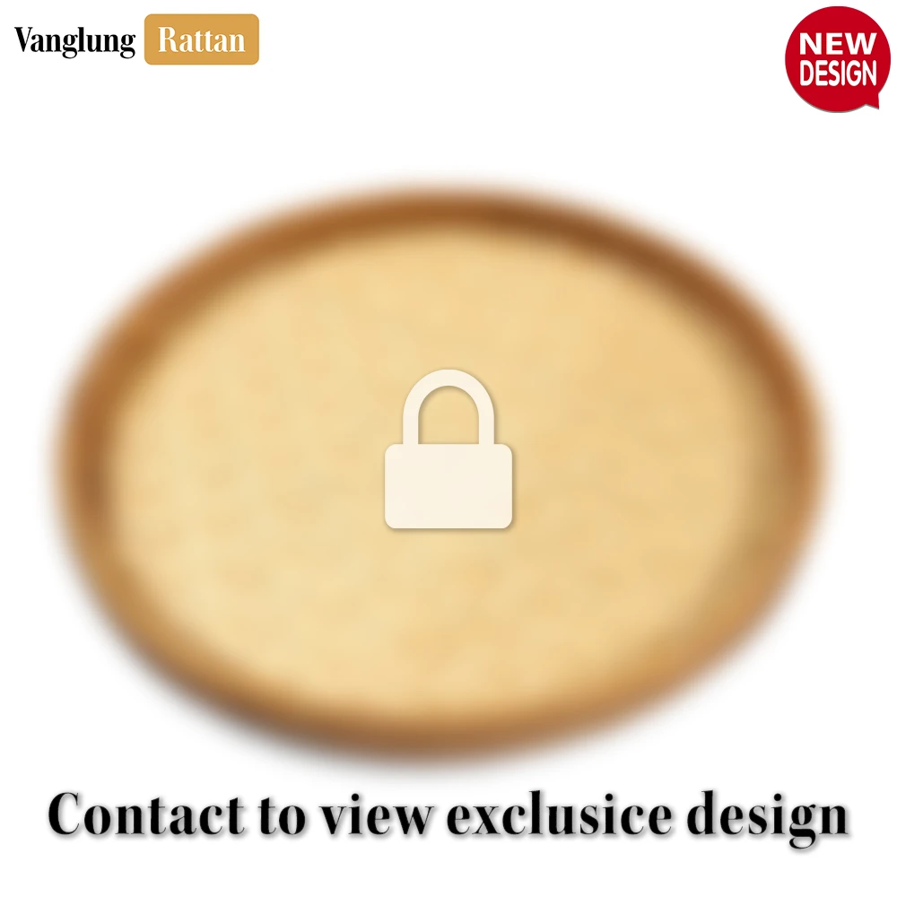 Rattan Export Round Handwoven Bamboo Rattan Serving Tray with Natural Twilled Twos Weave - REX-STRO013004NA