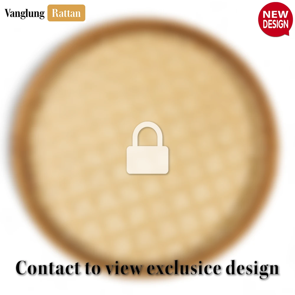 Rattan Export Round Handwoven Bamboo Rattan Serving Tray with Natural Twilled Twos Weave - REX-STRO013004NA