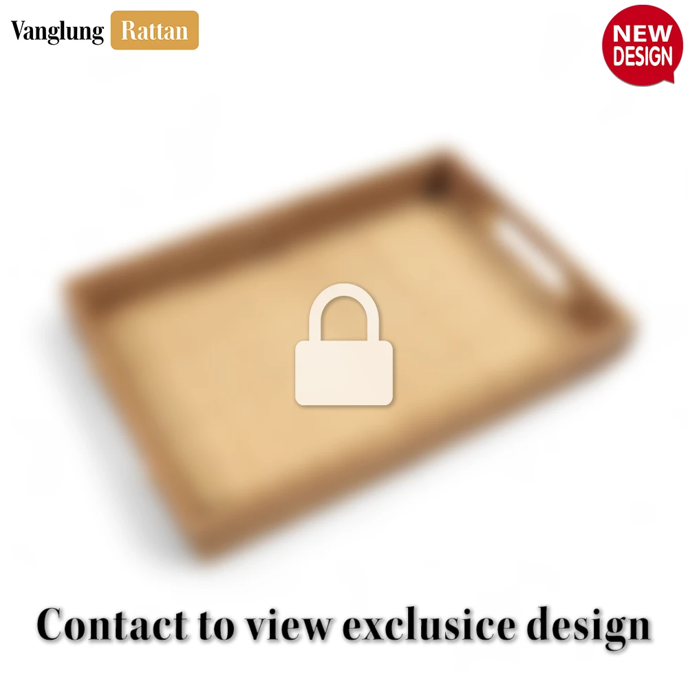 Rattan Export Handwoven Green Natural Bamboo Rattan Handles Serving Tray with Fine Weave - REX-STCN013003KA