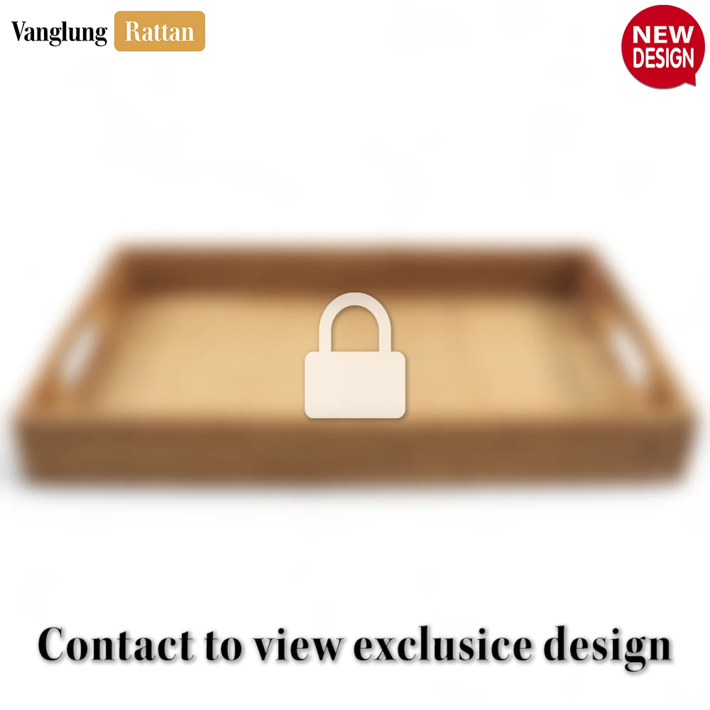 Rattan Export Intrecciato a mano verde naturale bambù rattan manici vassoio da servizio con fine intreccio - REX-STCN013003KA