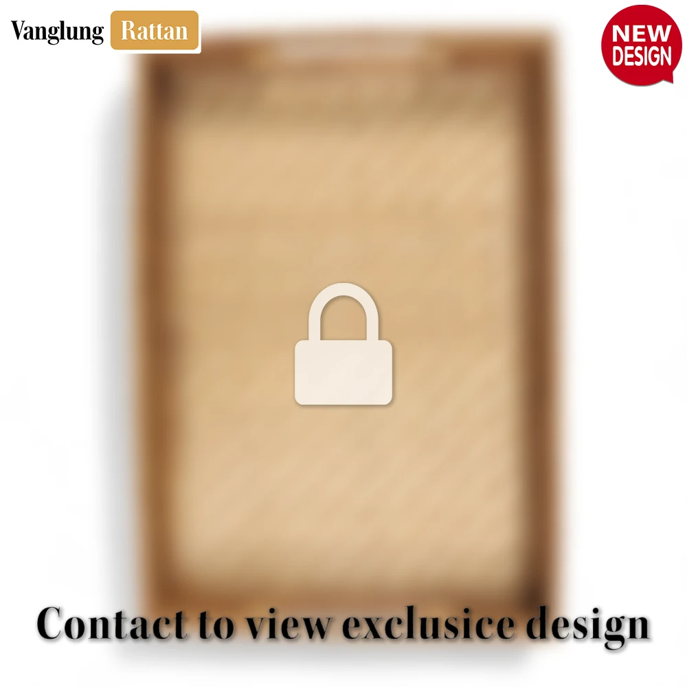 Rattan Export Intrecciato a mano verde naturale bambù rattan manici vassoio da servizio con fine intreccio - REX-STCN013003KA