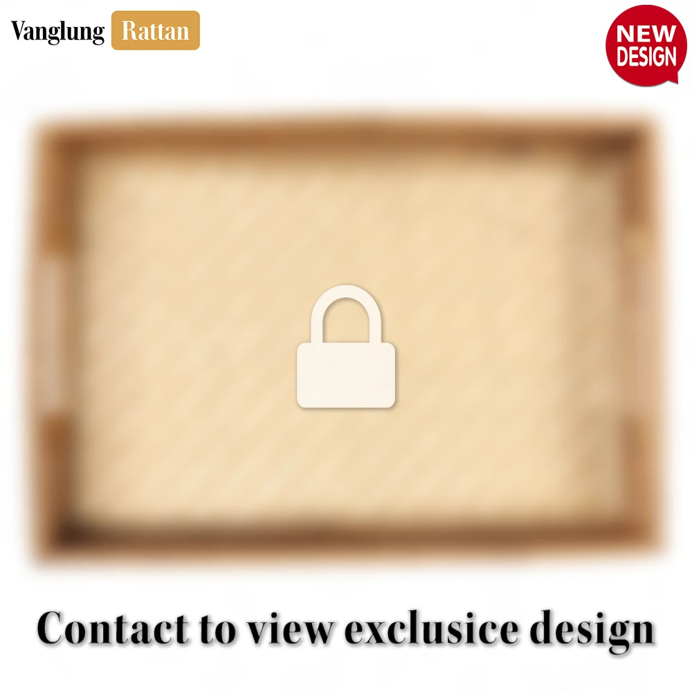 Rattan Export Handwoven Green Natural Bamboo Rattan Handles Serving Tray with Fine Weave - REX-STCN013003K