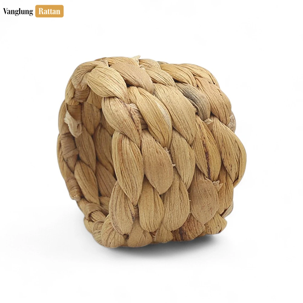 Rattan Export Handmade Green Chunky Braid Water Hyacinth Napkin Ring - REX-TW081001