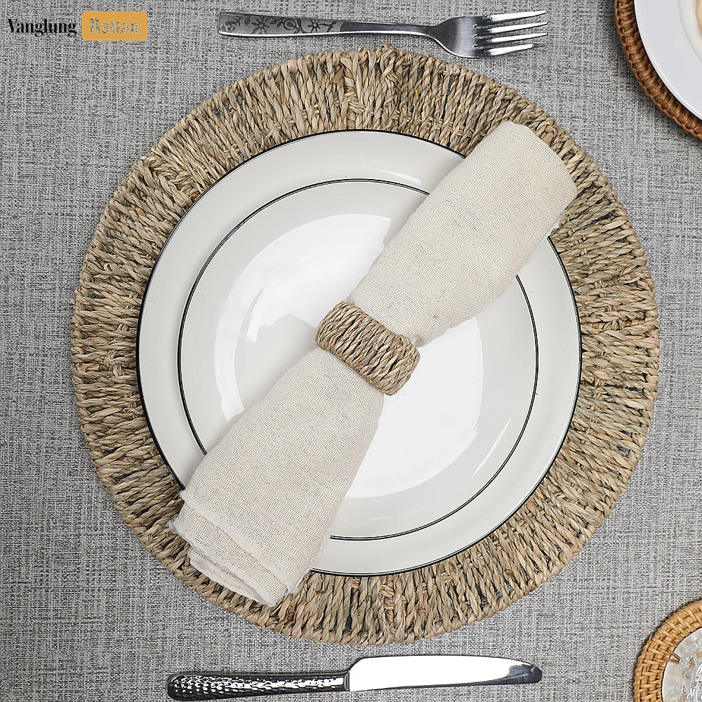 Rattan Export Handmade Natural Coastal Rope Weave Seagrass Napkin Ring - REX-TW071001