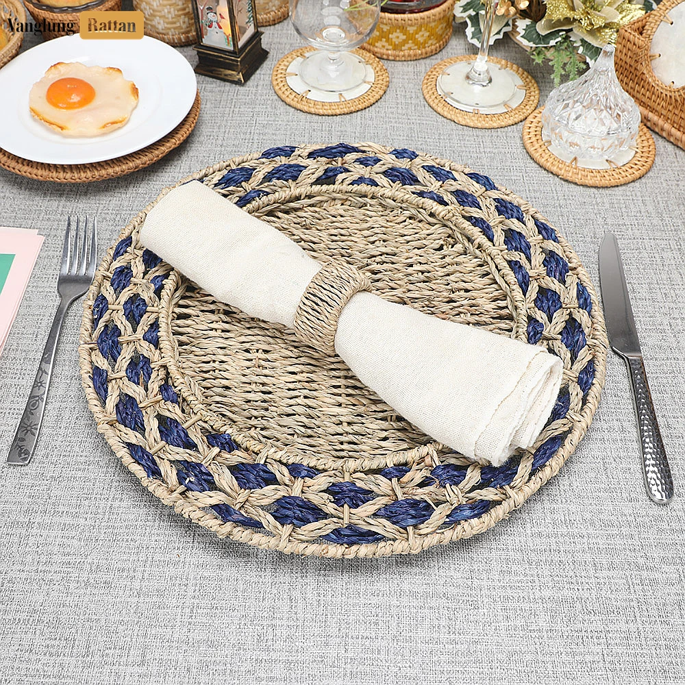 Rattan Export Handmade Natural Coastal Rope Weave Seagrass Napkin Ring - REX-TW071001