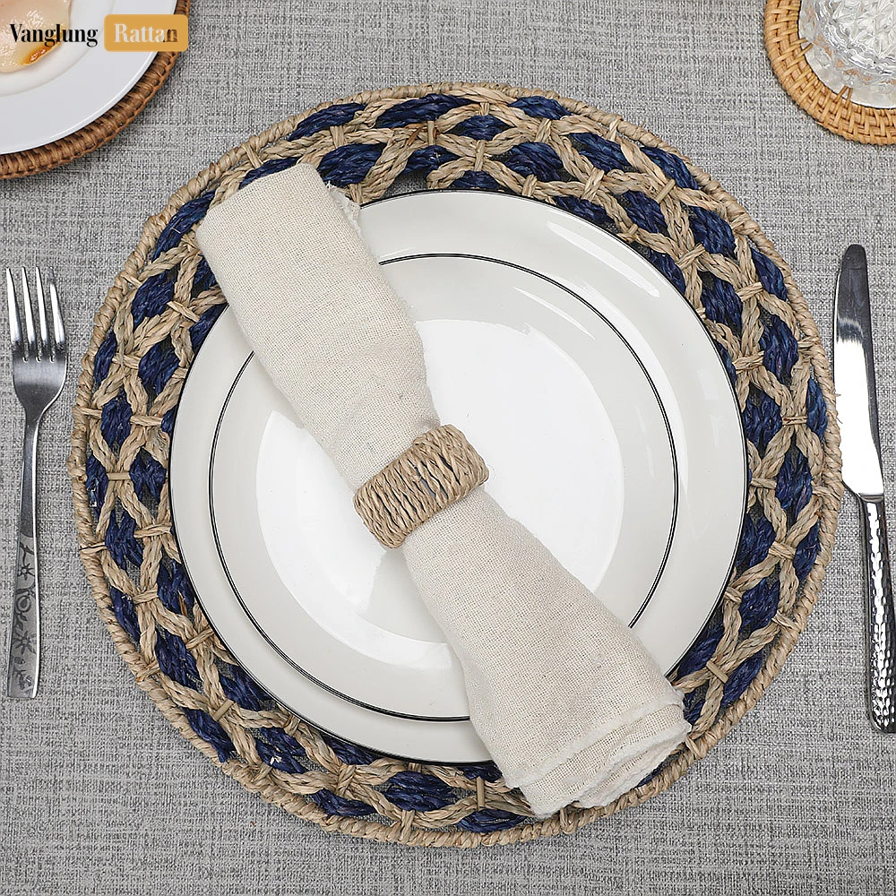 Rattan Export Handmade Natural Coastal Rope Weave Seagrass Napkin Ring - REX-TW071001