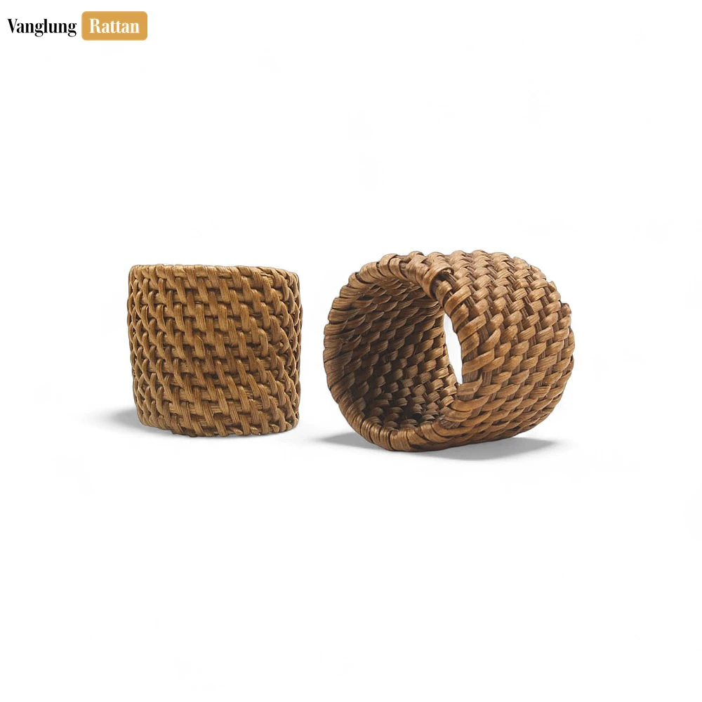 Rattan Export Handwoven Rustic Wicker Straw Rattan Napkin Ring - REX-TW011003-DB