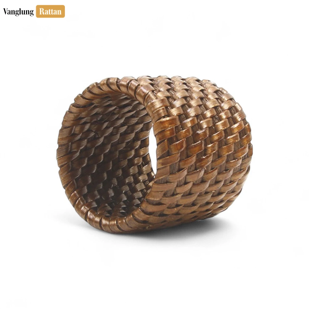 Rattan Export Handwoven Rustic Wicker Straw Rattan Napkin Ring - REX-TW011003-DB