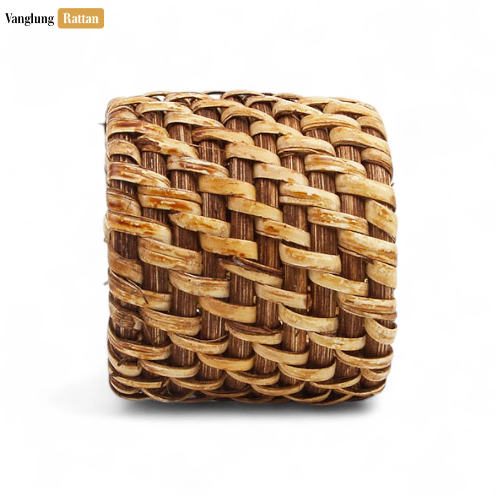 Rattan Export Brown Handmade Rustic Basketweave Full Rattan Napkin Ring - REX-TW021001-B-H5