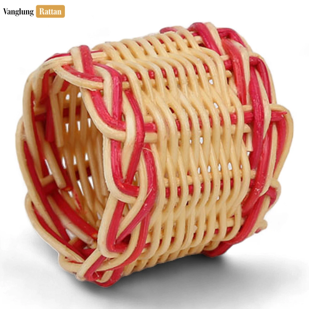 Rattan Export Coastal Red Handwoven Napkin Ring - REX-TW031001-R