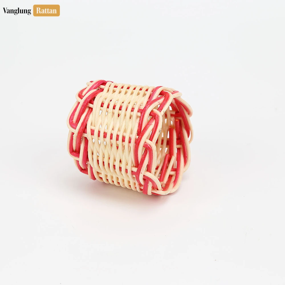 Rattan Export Coastal Red Handwoven Napkin Ring - REX-TW031001-R