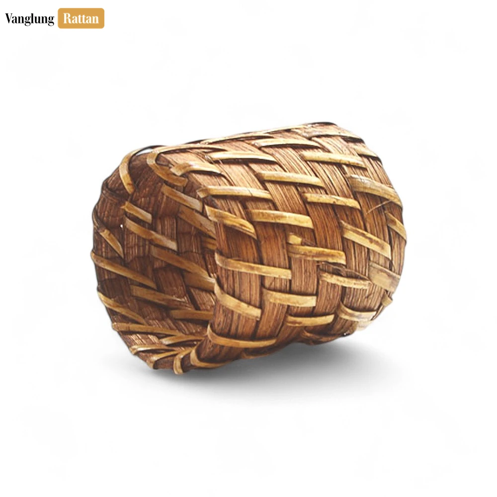 Rattan Export Long Light Brown Rustic Weave Bamboo Rattan Napkin Ring - REX-TW051101-LB-H5