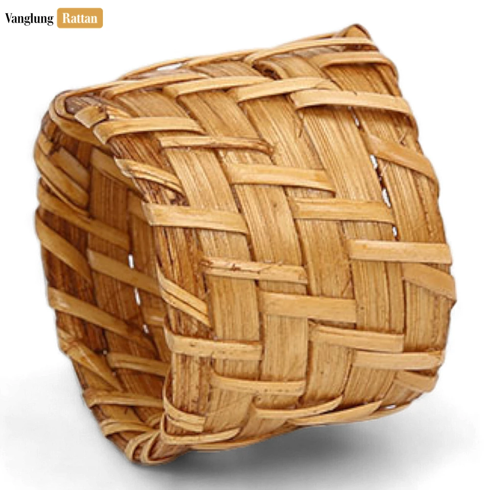 Rattan Export Light Brown Rustic Weave Bamboo Rattan Napkin Ring - REX-TW051101-LB