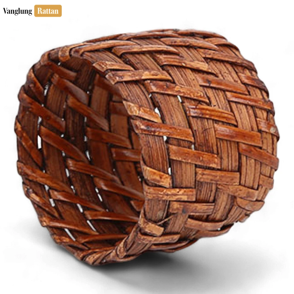 Rattan Export Dark Brown Woven Bamboo Rattan Napkin Ring - REX-TW051101-D