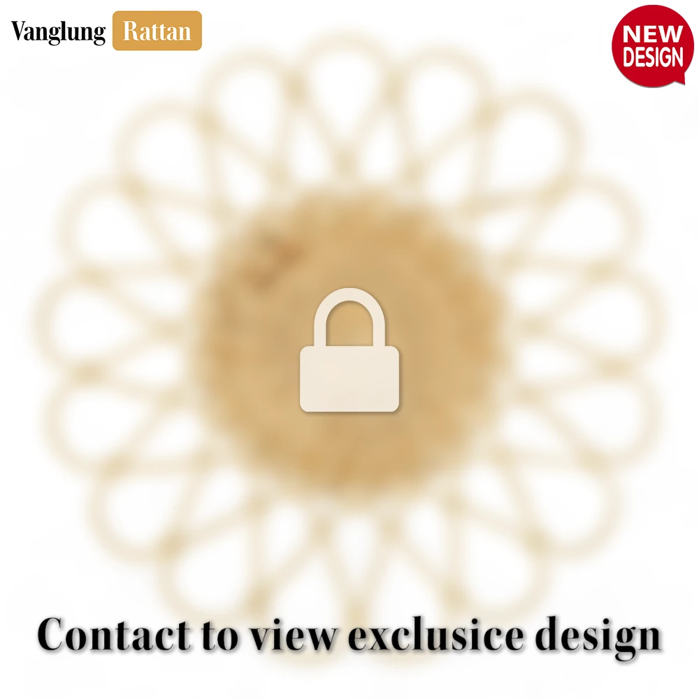 Rattan Export Yellow Scalloped Flower Handwoven Bamboo Rattan Placemat with Spiral Weave - REX-UP054037