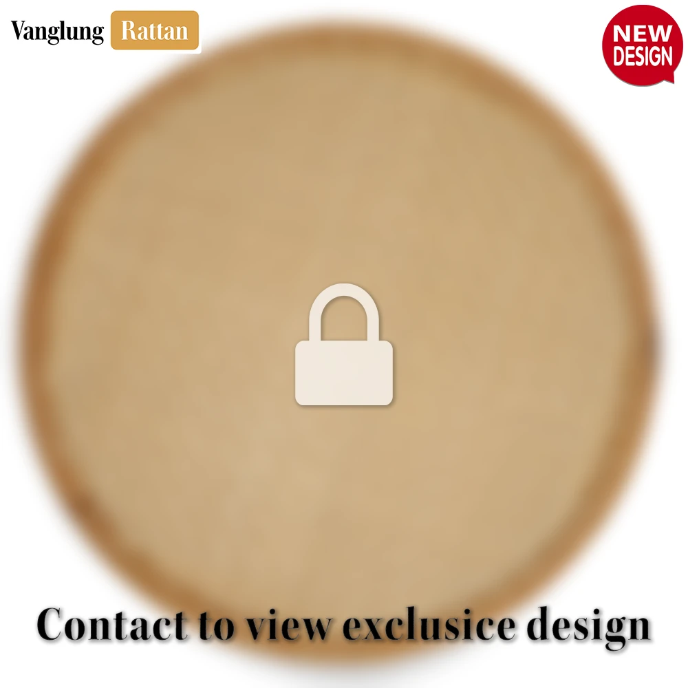 Rattan Export Round Natural Handwoven Bamboo Rattan Placemat with Herringbone Pattern - REX-UP054023