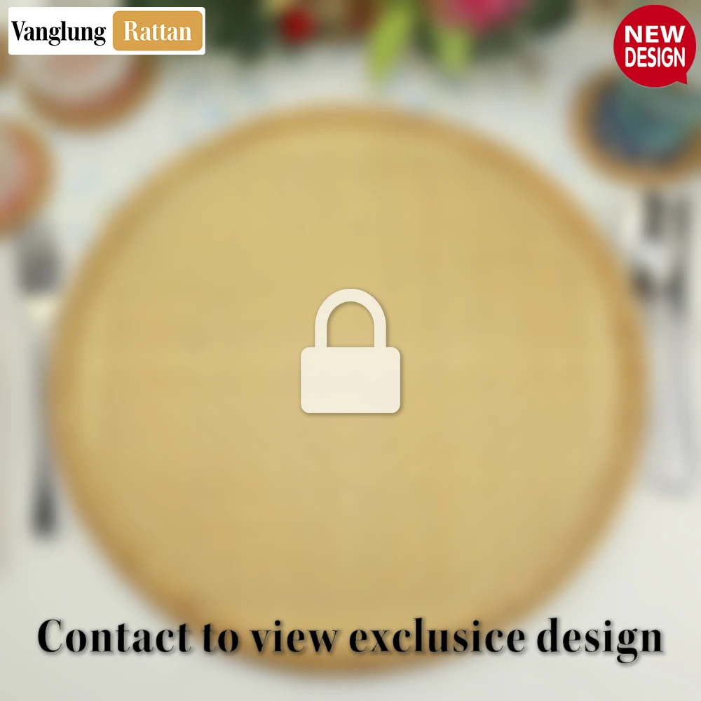 Rattan Export Round Natural Handwoven Bamboo Rattan Placemat with Herringbone Pattern - REX-UP054023