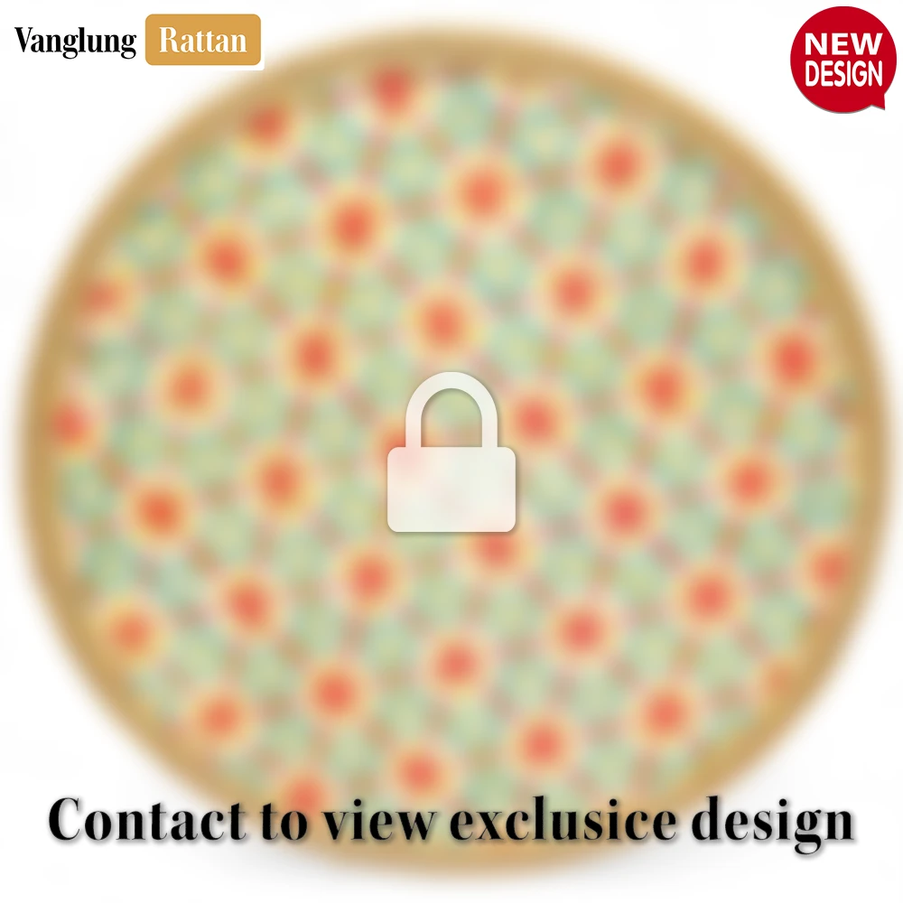 Rattan Export Round Eco-friendly Handwoven Bamboo Rattan Placemat with Geometric Star Weave - REX-UP054018