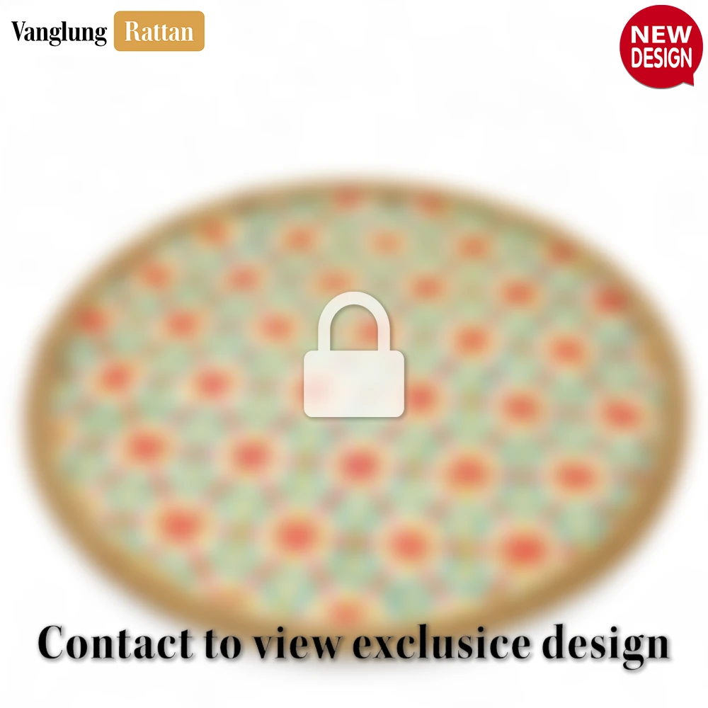 Rattan Export Round Eco-friendly Handwoven Bamboo Rattan Placemat with Geometric Star Weave - REX-UP054018
