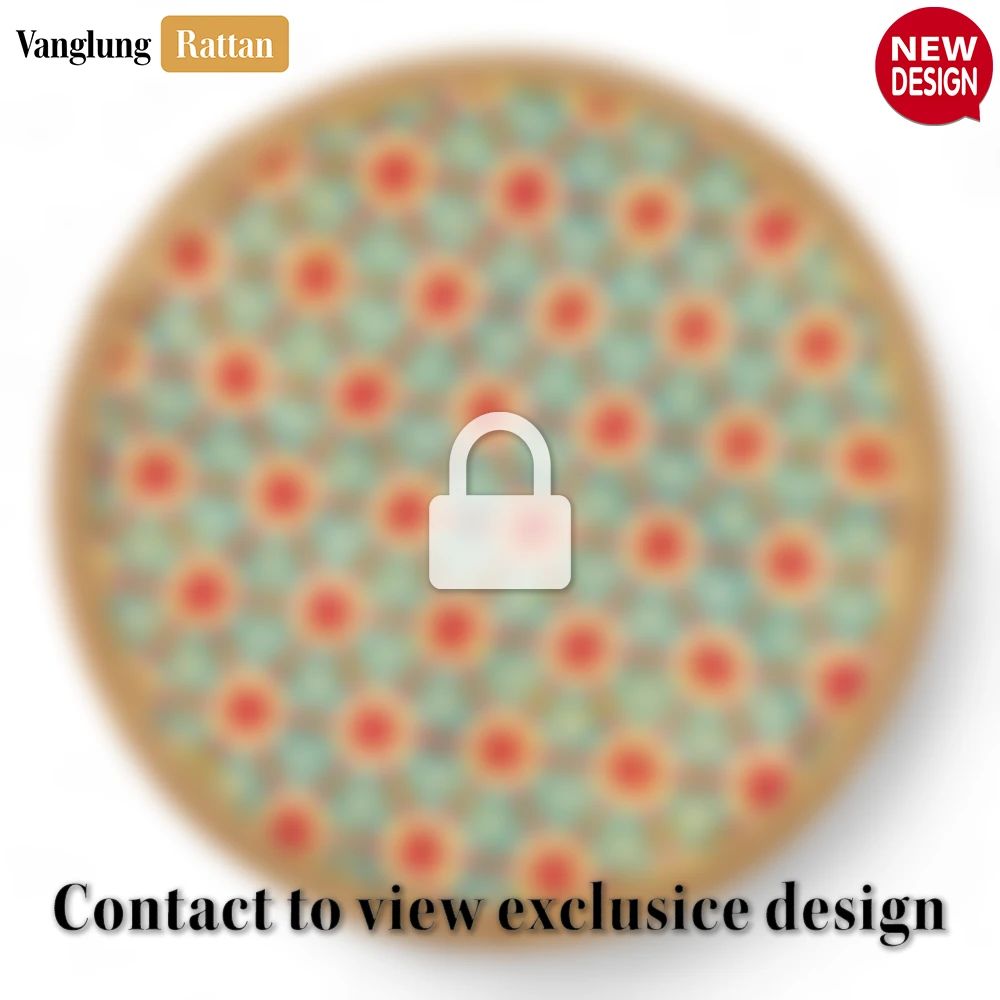 Rattan Export Round Eco-friendly Handwoven Bamboo Rattan Placemat with Geometric Star Weave - REX-UP054018