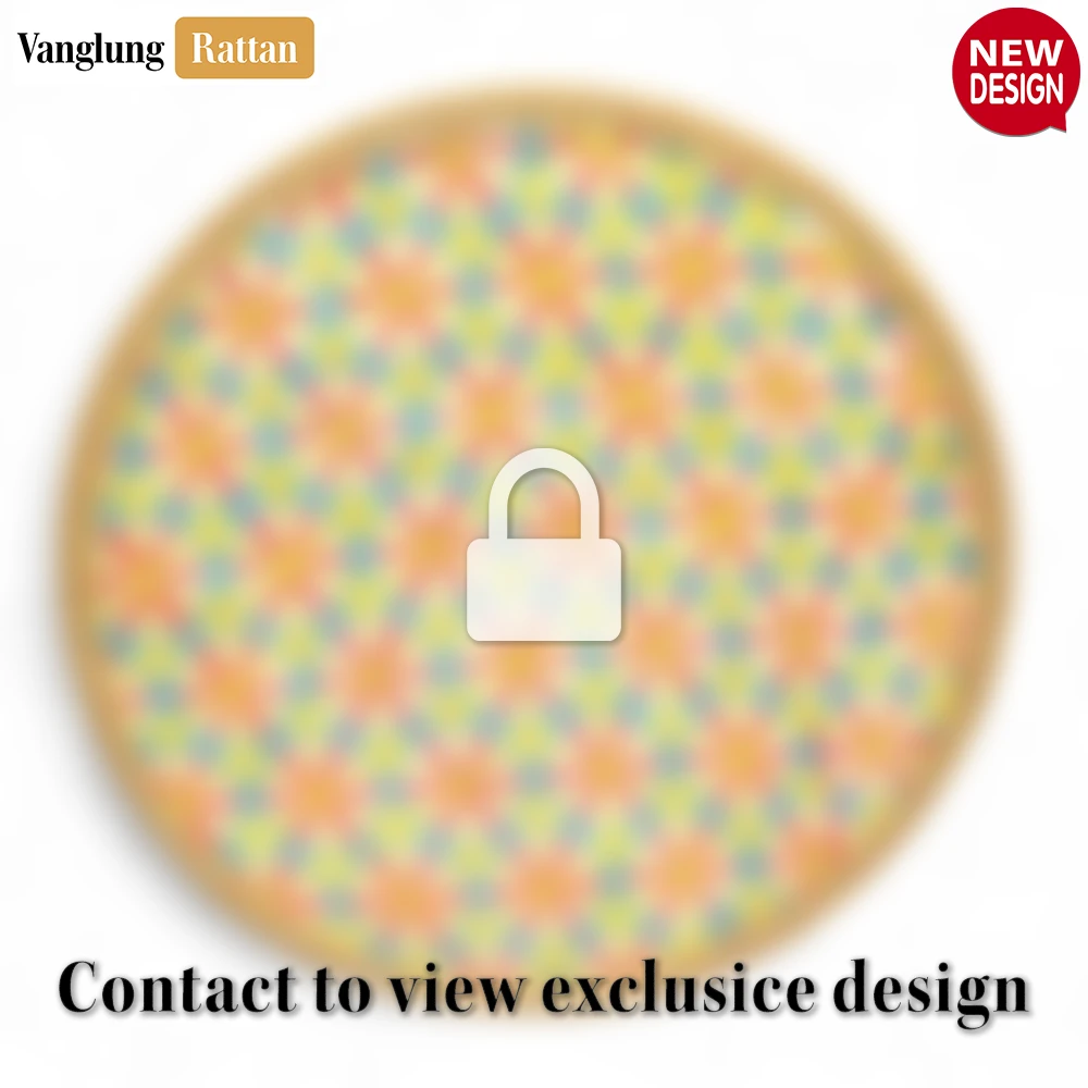 Rattan Export Round Eco-friendly Handwoven Bamboo Rattan Placemat with Geometric Star Weave - REX-UP054018