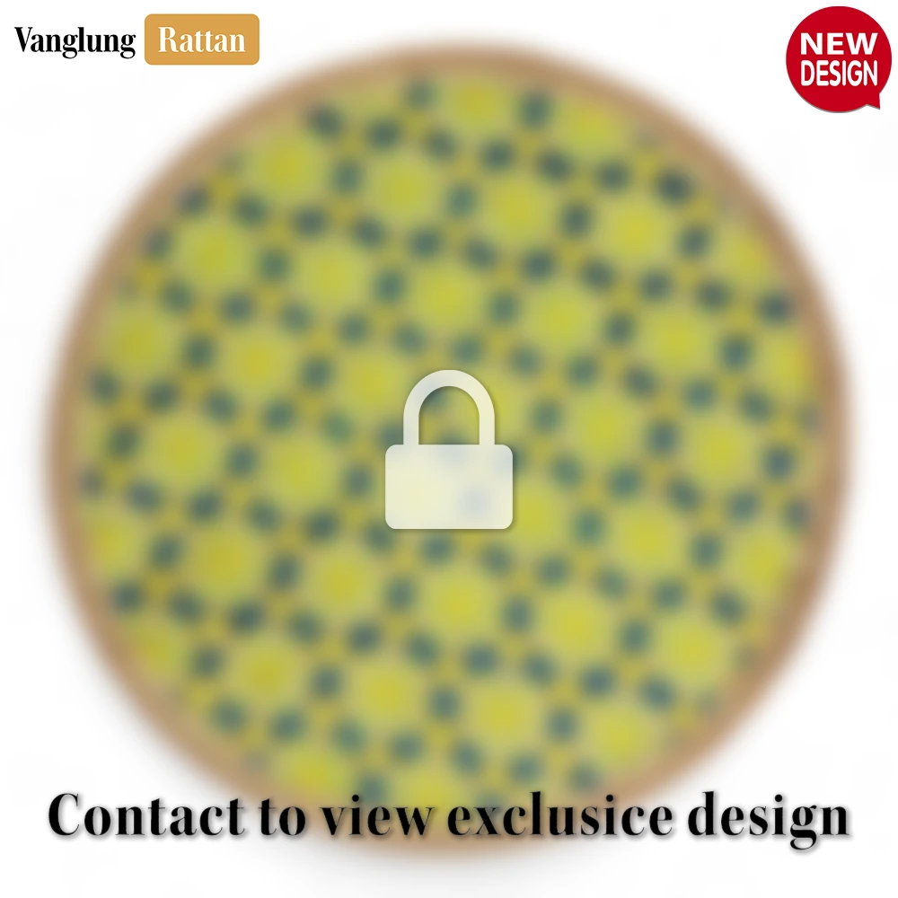 Rattan Export Round Handwoven Bamboo Rattan Placemat with Geometric Star Weave - REX-UP054015
