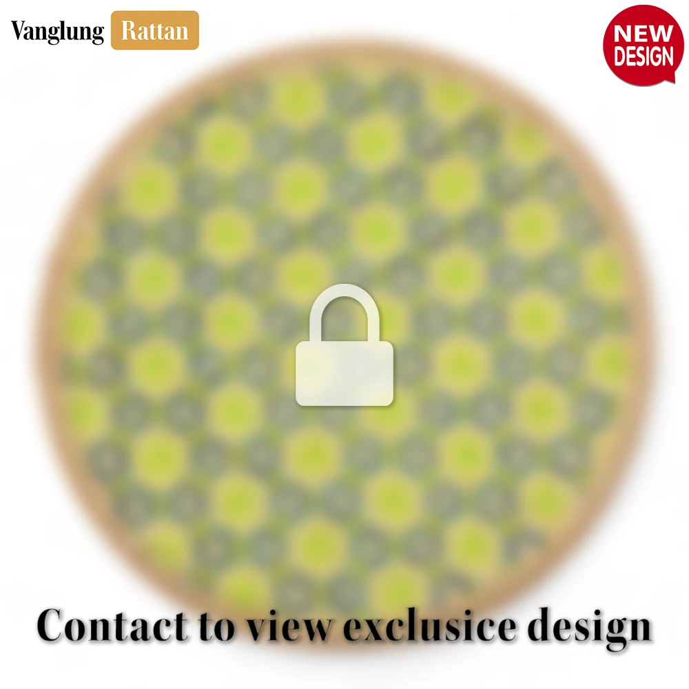 Rattan Export Round Handwoven Bamboo Rattan Placemat with Geometric Star Weave - REX-UP054015