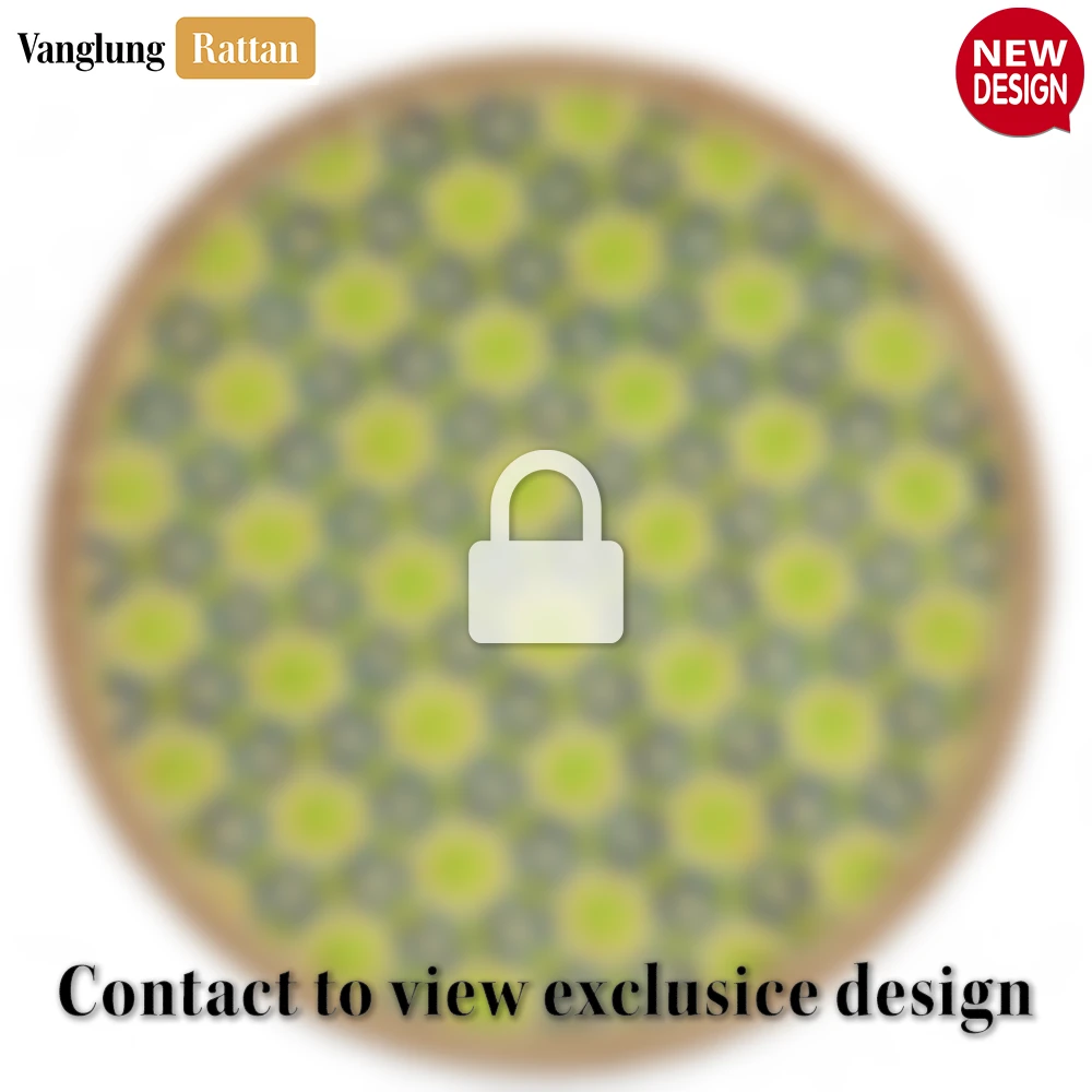 Rattan Export Round Handwoven Bamboo Rattan Placemat with Geometric Star Weave - REX-UP054015