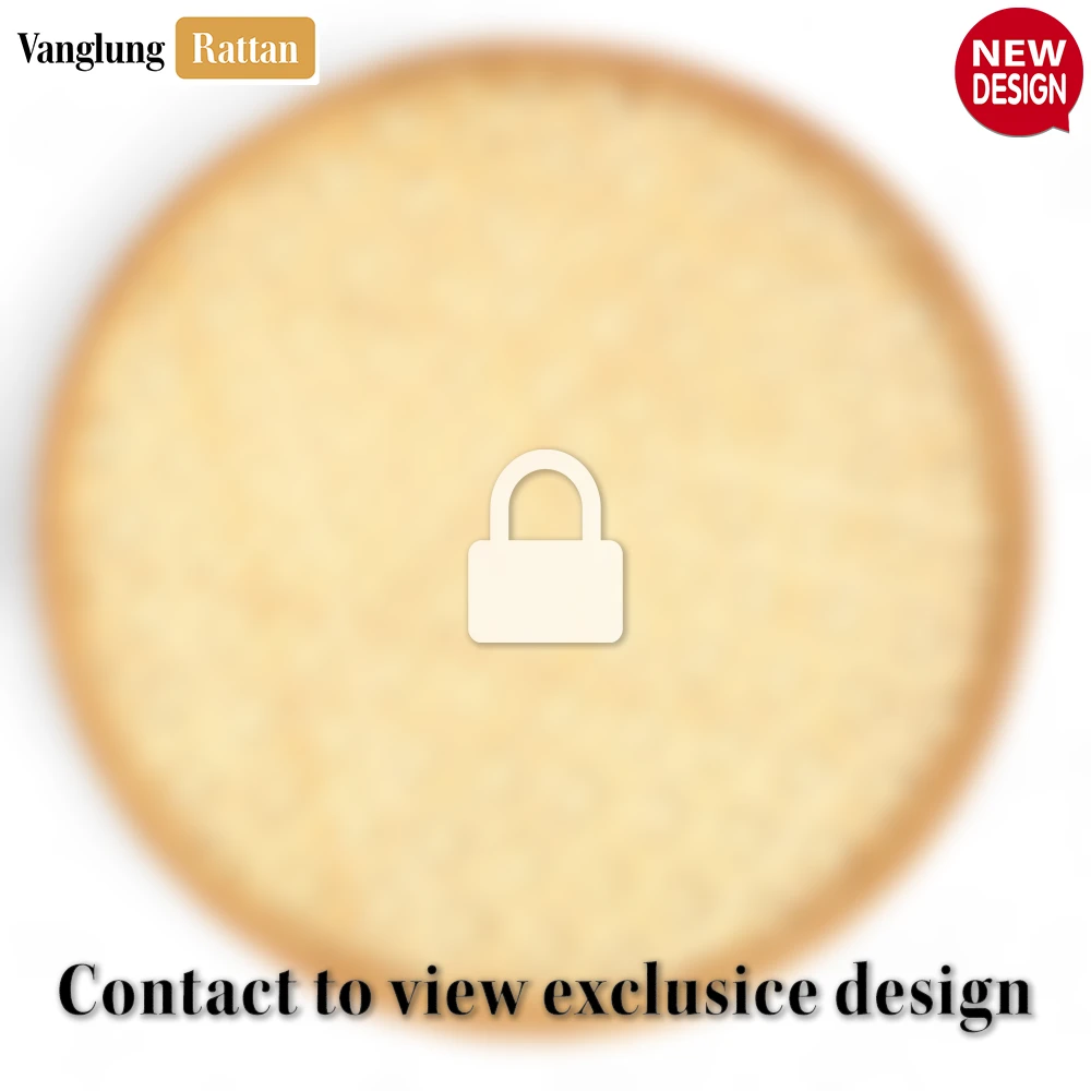Rattan Export Round Natural Handwoven Bamboo Rattan Placemat with Intricate Star Weave - REX-UP054014