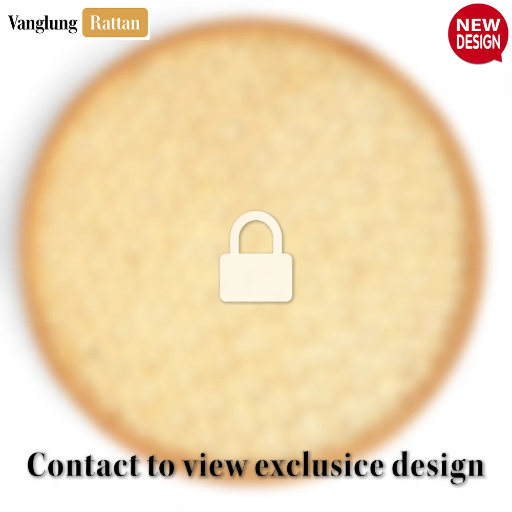 Rattan Export Round Natural Handwoven Bamboo Rattan Placemat with Intricate Star Weave - REX-UP054014