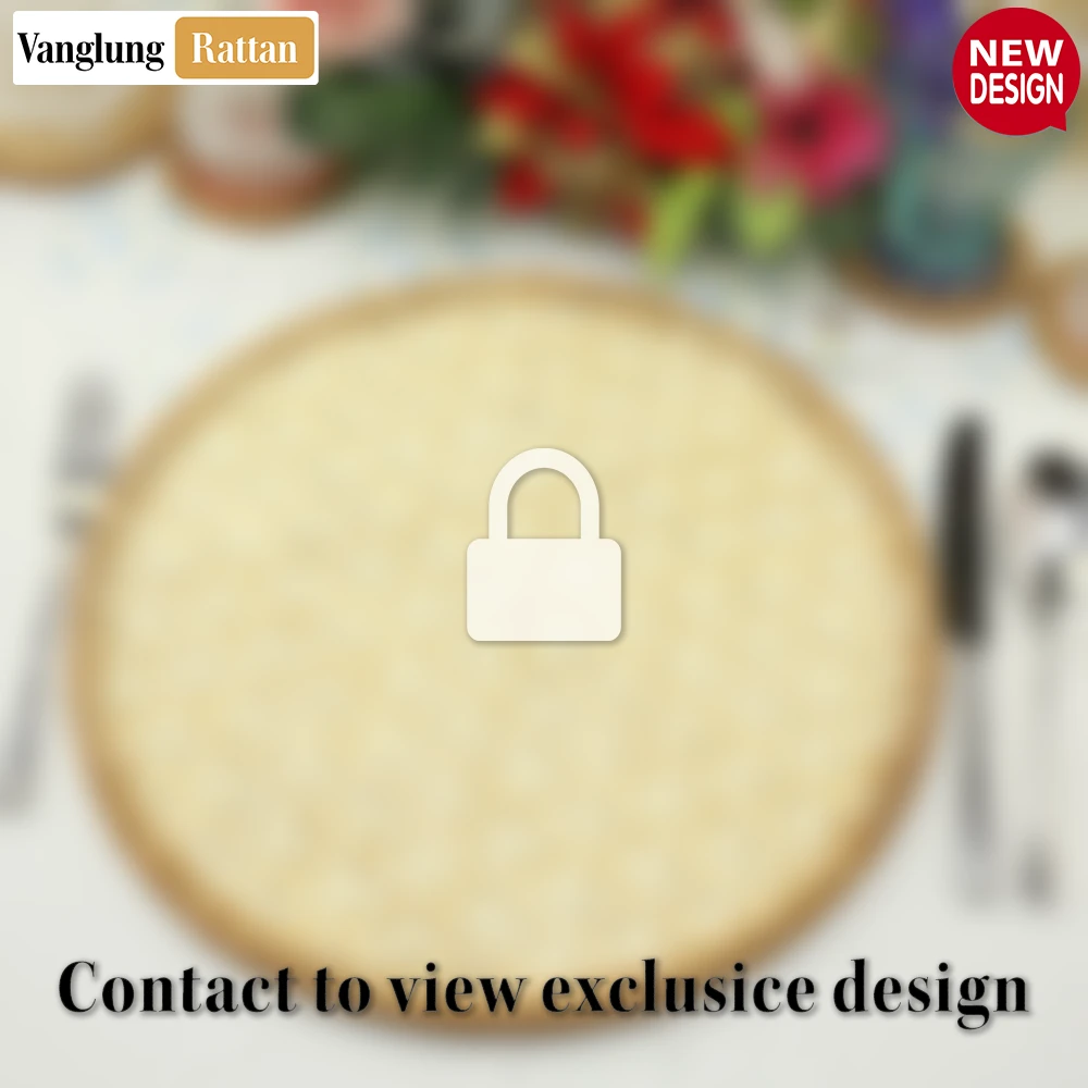 Rattan Export Round Natural Handwoven Bamboo Rattan Placemat with Intricate Star Weave - REX-UP054014