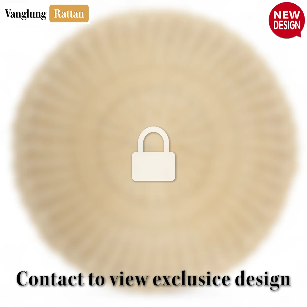 Rattan Export Round Natural Handwoven Rattan Placemat with Wavy Edge - REX-UP034021