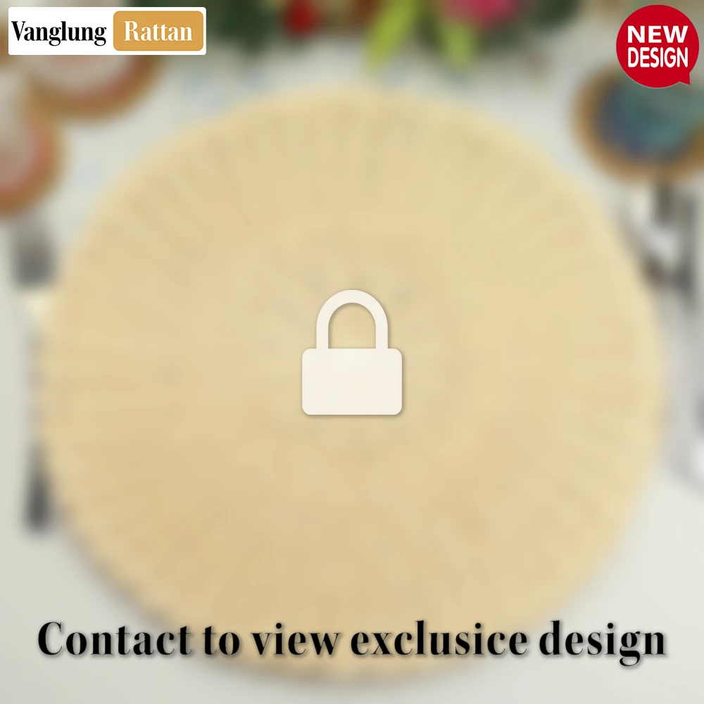 Rattan Export Round Natural Handwoven Rattan Placemat with Wavy Edge - REX-UP034021