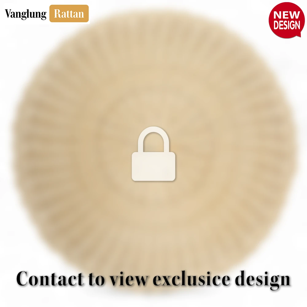 Rattan Export Round Natural Handwoven Rattan Placemat with Wavy Edge - REX-UP034021