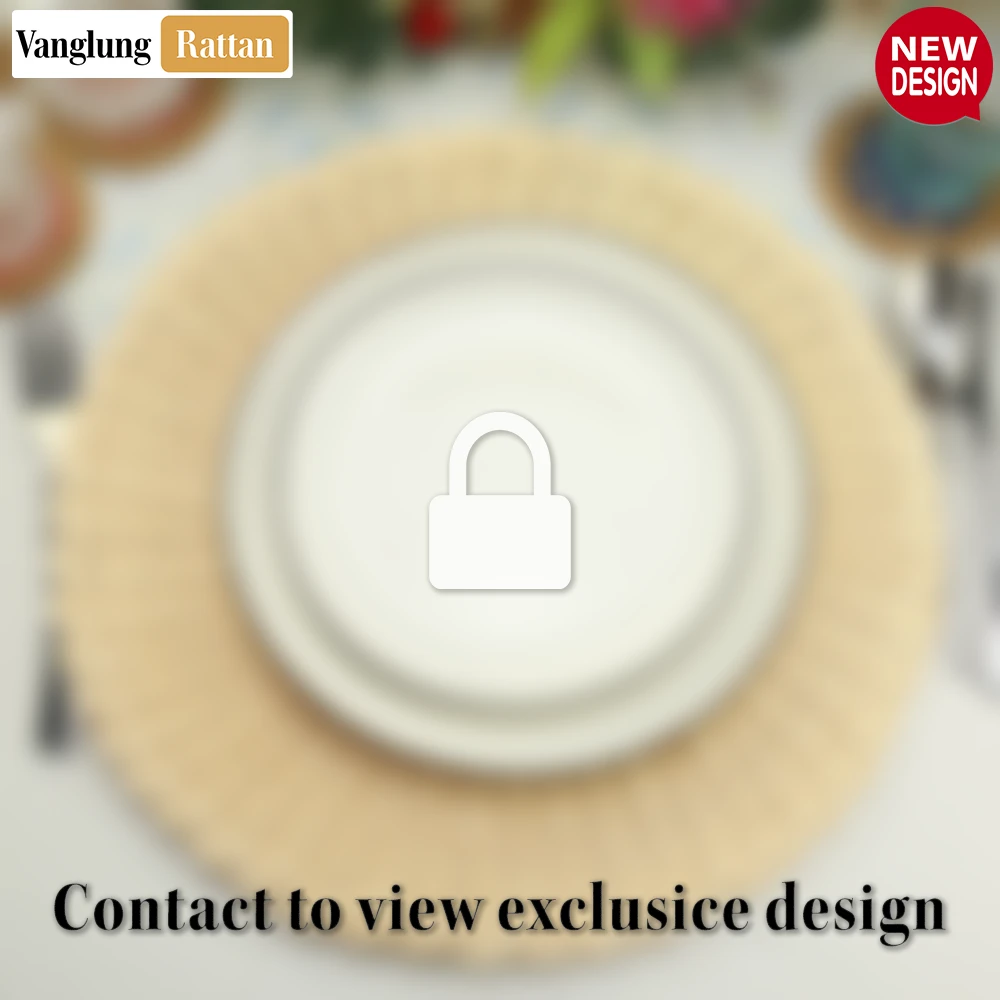 Rattan Export Round Natural Handwoven Rattan Placemat with Wavy Edge - REX-UP034021