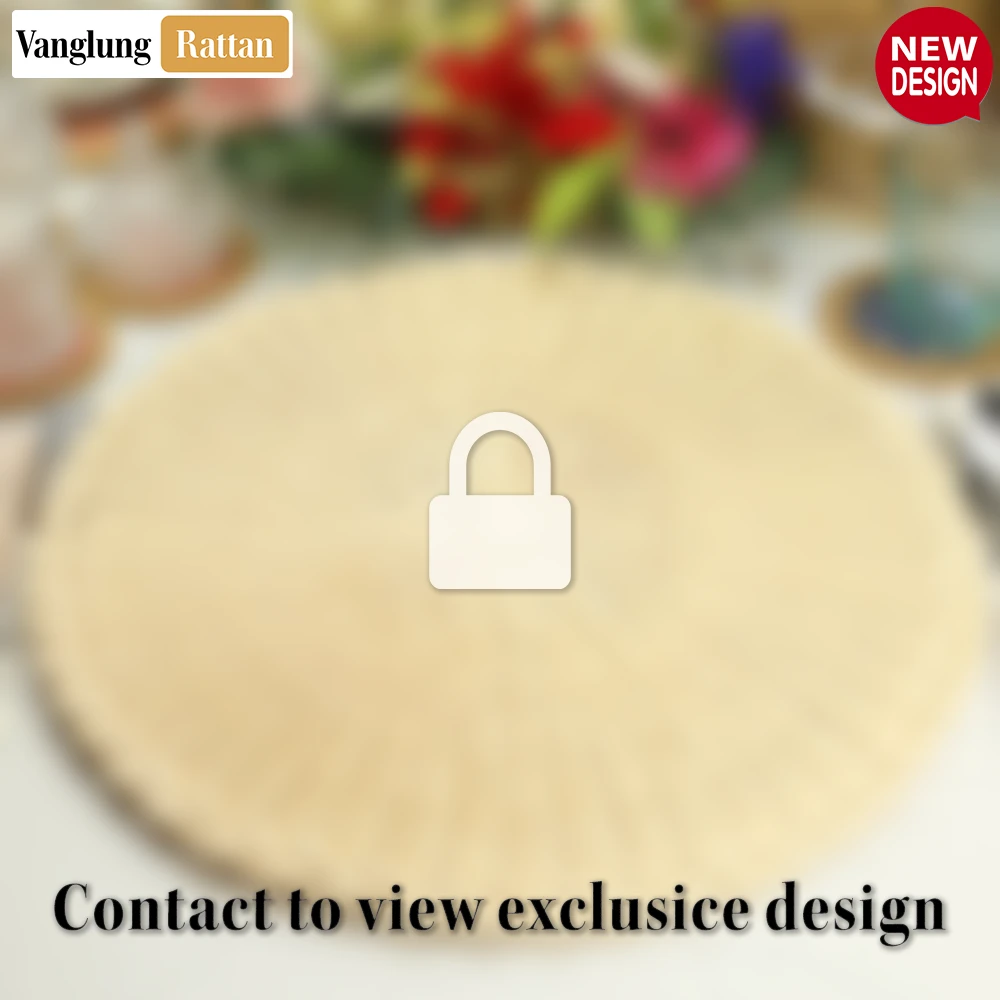 Rattan Export Round Natural Handwoven Rattan Placemat with Wavy Edge - REX-UP034021